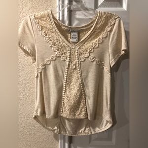 American Rag Lace Trim Top Size Small